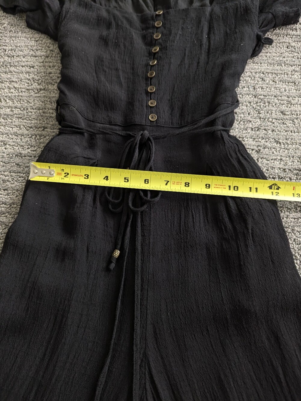 Anthropologie Maeve Sienna Jumpsuit Square Neck Buttons Ties - Picture 8 of 15